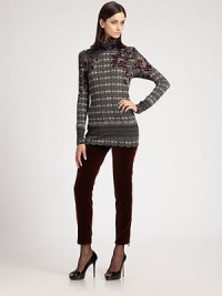 This finespun stretch style is printed with a geometric pattern embellished with vibrant floral details.TurtleneckLong sleeves68% wool/22% polyamide/10% elastaneDry cleanMade in ItalyModel shown is 5'11 (180cm) wearing US size 4. This finespun stretch style is printed with a geometric pattern embellished with vibrant floral details.TurtleneckLong sleeves68% wool/22% polyamide/10% elastaneDry cleanMade in ItalyModel shown is 5'11 (180cm) wearing US size 4.