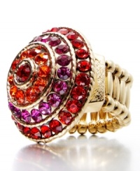 Bulls eye! Style&co.'s gleaming red and fuchsia glass dome ring is right on the mark. Crafted in gold tone mixed metal. Ring stretches to fit finger.