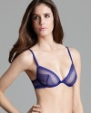 Elegance meets practicality in this lace and stretch tulle underwire bra.