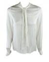 Rachel Zoe womens sawyer tie neck satin blouse top