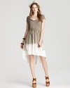 A tie-dye skirt lends edge to this summer-ready XCVI dress, complete with a high/low hem for extra drama.