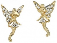 Beautiful Gold Plated Tinkerbell Inspired Fairy Stud Earrings with Clear Austrian Crystals Beautiful Gold Plated Tinkerbell Inspired Fairy Stud Earrings with Clear Austrian Crystals