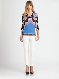 This fine-knit silk pullover is elevated by a paisley print and a prettily draped neckline.Cowl necklineThree-quarter sleevesSilkDry cleanMade in Italy of imported fabricModel shown is 5'10 (177cm) wearing US size 4. This fine-knit silk pullover is elevated by a paisley print and a prettily draped neckline.Cowl necklineThree-quarter sleevesSilkDry cleanMade in Italy of imported fabricModel shown is 5'10 (177cm) wearing US size 4.