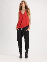 This casual-cool runway favorite has a comfy drawstring waistband and pleated front. Drawstring waistbandFront pleatingZippered slash pocketsRise, about 11Inseam, about 3075% cotton/25% polyesterMachine washImportedModel shown is 5'9 (176cm) wearing US size Small. This casual-cool runway favorite has a comfy drawstring waistband and pleated front. Drawstring waistbandFront pleatingZippered slash pocketsRise, about 11Inseam, about 3075% cotton/25% polyesterMachine washImportedModel shown is 5'9 (176cm) wearing US size Small.