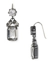 You're such a rebel! Chunky crystals and hematite plated settings make this pair of Juicy Couture drop earrings ready for a night at CBGB.