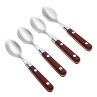 Ginkgo Le Prix Stainless Steel Demitasse Spoons, Milano Red, Set of 4