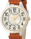 Carriage Women's C3C401 Two-Tone Round Case Champaign Dial Brown Croco Leather Strap Watch