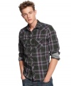 Play up plaid this season with this western-inspired shirt from Vintage Red.