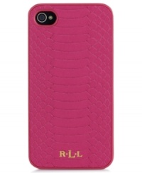 Get totally hung up on this mod metallic iPhone case from Lauren Ralph Lauren, featuring a chic snakeskin-embossed pattern. Designed for durability, it keeps your gadget safe and dressed to impress. Fits iPhone 4 and 4S.