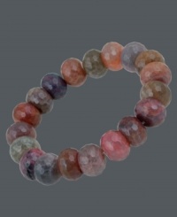 Perfect your party look. Avalonia Road's Brasilian-inspired bracelet features a myriad of vibrant multicolored agate beads (52 ct. t.w.). Bracelet stretches to fit wrist. Approximate length: 6-1/2 inches. Approximate width: 1/2 inch. Perfect your party look. Avalonia Road's Brasilian-inspired bracelet features a myriad of vibrant multicolored agate beads (52 ct. t.w.). Bracelet stretches to fit wrist. Approximate length: 6-1/2 inches. Approximate width: 1/2 inch.