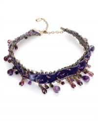 Vibrant in velvet. Lauren by Ralph Lauren's Bedford Weekend choker features gold-tone and brass details, as well as stunning beads to make your getaway a glamorous one. Approximate length: 12 inches + 2-inch extender. Vibrant in velvet. Lauren by Ralph Lauren's Bedford Weekend choker features gold-tone and brass details, as well as stunning beads to make your getaway a glamorous one. Approximate length: 12 inches + 2-inch extender.