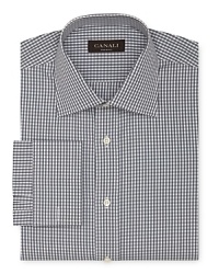 Canali Grey Gingham Check Dress Shirt - Contemporary Fit Canali Grey Gingham Check Dress Shirt - Contemporary Fit