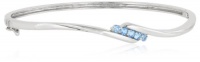 Sterling Silver Blue Topaz Bangle Bracelet