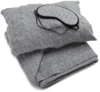 Sofia Cashmere Women's Cable Knit Travel Set, Grey Sofia Cashmere Women's Cable Knit Travel Set, Grey