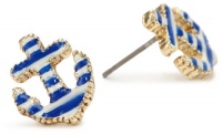 Betsey Johnson Striped Anchor Stud Earrings Betsey Johnson Striped Anchor Stud Earrings
