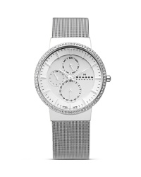 Silver Steel Mesh Chronograph Watch, 37mm Silver Steel Mesh Chronograph Watch, 37mm