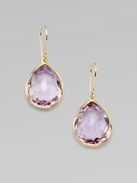 From the Rock Candy Collection. Graceful teardrops of softly hued, richly faceted Brazilian amethyst, set in gleaming 18k gold.Amethyst 18k yellow gold Length, about 1¼ Ear wire Imported