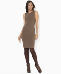 Lauren Ralph Lauren's petite sheath dress is always in style, and this season's essential is knit in ultra-fine merino wool for softness. Lauren Ralph Lauren's petite sheath dress is always in style, and this season's essential is knit in ultra-fine merino wool for softness.