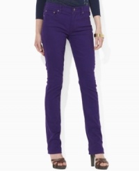 Designed with a sleek straight leg, Lauren Jeans Co.'s timeless petite pant is crafted with a hint of stretch to flatter the figure. Designed with a sleek straight leg, Lauren Jeans Co.'s timeless petite pant is crafted with a hint of stretch to flatter the figure.