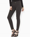 Lauren Ralph Lauren's slim twill petite pant is finished with chic buttons at the ankle for a modern update. (Clearance)