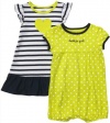 Carter's Girls 3-24 Months Dots and Stripes Romper and Dress Set (18 Months, Lime/Navy)