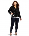 Calvin Klein Women's Plus-Size Women's Moto Seqin Front Jacket