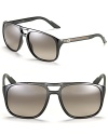 Retro-inspired aviators with double bridge design and classic Gucci logo detail at temples.