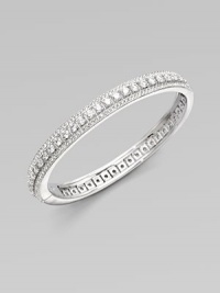 EXCLUSIVELY AT SAKS. A simple yet shimmering bangle offering two elegant rows of pavé crystal edging a center row of larger cubic zirconia stones.Cubic zirconia and crystal Rhodium plated Diameter, about 2¼ Hinged with push-lock clasp Imported EXCLUSIVELY AT SAKS. A simple yet shimmering bangle offering two elegant rows of pavé crystal edging a center row of larger cubic zirconia stones.Cubic zirconia and crystal Rhodium plated Diameter, about 2¼ Hinged with push-lock clasp Imported
