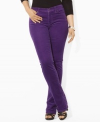 Lauren Ralph Lauren's essential plus size pant features a slim, straight leg and a hint of stretch for a versatile, modern look.