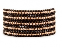 Chan Luu Rose Gold Nugget Wrap Bracelet on Kansa Leather Chan Luu Rose Gold Nugget Wrap Bracelet on Kansa Leather