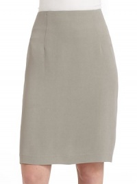 THE LOOKClassic flat-front pencil styleWaist darts, front and backBack zipper with hook-and-eye closureTHE FITAbout 23 longTHE MATERIAL88% viscose/12% hairFully linedCARE & ORIGINDry cleanImportedModel shown is 5'9 (175cm) wearing US size 4. THE LOOKClassic flat-front pencil styleWaist darts, front and backBack zipper with hook-and-eye closureTHE FITAbout 23 longTHE MATERIAL88% viscose/12% hairFully linedCARE & ORIGINDry cleanImportedModel shown is 5'9 (175cm) wearing US size 4.