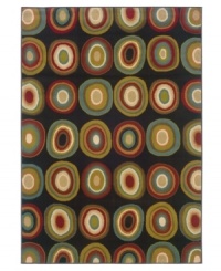 An artful array of colorful concentric rings makes a modern statement on this vibrant area rug from Sphinx. Woven from soft polypropylene for superior stain resistance and durability, this is the rug you want for those high-traffic areas in your home. An artful array of colorful concentric rings makes a modern statement on this vibrant area rug from Sphinx. Woven from soft polypropylene for superior stain resistance and durability, this is the rug you want for those high-traffic areas in your home.