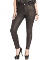 Ignite your look with Celebrity Pink Jeans' plus size skinny pants, spotlighting a metallic finish!