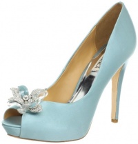 Badgley Mischka Women's Cleone Peep-Toe Pump,Nile Blue,6 M US