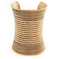 Wide Gold Textured Egyptian Style Cuff Bangle - 10cm Width Wide Gold Textured Egyptian Style Cuff Bangle - 10cm Width