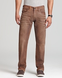 Coated denim offers the look of leather with the classic comfort of jeans and, crafted with a straight fit, this pair gives you a reliable option for day or night. Coated denim offers the look of leather with the classic comfort of jeans and, crafted with a straight fit, this pair gives you a reliable option for day or night.
