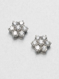 Richly faceted cubic zirconia stones set in gleaming sterling silver form a graceful fan shape with lots of shimmer.Cubic zirconiaSterling silverWidth, about ½Post backImported Richly faceted cubic zirconia stones set in gleaming sterling silver form a graceful fan shape with lots of shimmer.Cubic zirconiaSterling silverWidth, about ½Post backImported