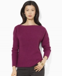 Lauren Ralph Lauren's timeless knit sweater is crafted from a plush cotton-and-wool blend with a boat neckline and chic dolman sleeves for an elegant finish. (Clearance)