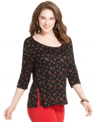 Link up your fave jeans with American Rag's printed plus size top! Link up your fave jeans with American Rag's printed plus size top!