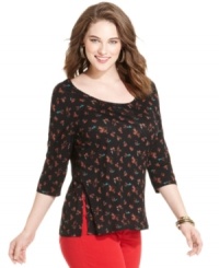 Link up your fave jeans with American Rag's printed plus size top!