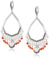 Judith Jack Carnaval Sterling Silver Marcasite Mother-Of-Pearl and Coral Drop Earrings Judith Jack Carnaval Sterling Silver Marcasite Mother-Of-Pearl and Coral Drop Earrings