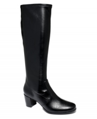 The Karen Scott Lucca Boot draws from equestrian chic for a simple, sophisticated style that works with everything from skirts to trousers and dress to casual. The Karen Scott Lucca Boot draws from equestrian chic for a simple, sophisticated style that works with everything from skirts to trousers and dress to casual.