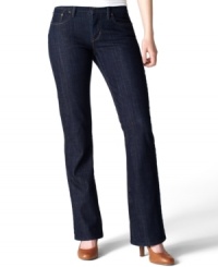 These petite bootcut jeans from Levi's feature a slimming dark hue that's perfect for dressing up and down! These petite bootcut jeans from Levi's feature a slimming dark hue that's perfect for dressing up and down!