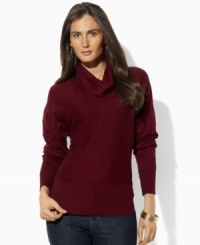 A chic cowl neckline and dolman sleeves modernize Lauren Ralph Lauren's sleek sweater, crafted in an ultra-soft cotton-modal blend.