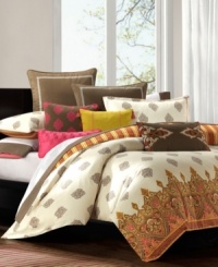 Embellish your Raja bed from Echo with this European Sham, featuring a solid brown hue and brown bark embroidered frame detail. Zipper closure. Embellish your Raja bed from Echo with this European Sham, featuring a solid brown hue and brown bark embroidered frame detail. Zipper closure.
