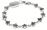 Queen Baby Cross MB Cross Chain Bracelet with Black Cubic Zirconia Queen Baby Cross MB Cross Chain Bracelet with Black Cubic Zirconia