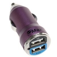 GTMax Metalic Purple 2-port USB Car Charger Adapter (2.1A Output) For Mobile Phone, Smartphone, iPhone, Tablets and more GTMax Metalic Purple 2-port USB Car Charger Adapter (2.1A Output) For Mobile Phone, Smartphone, iPhone, Tablets and more