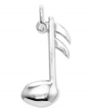 Hit the perfect note! This cute musical note charm is perfect for the aspiring musician. Crafted in polished 14k white gold with a flat back. Chain not included. Approximate length: 4/5 inch. Approximate width: 2/5 inch.