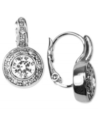 Round out your look with chic, sparkling circles. Drop earrings by Givenchy feature round-cut cubic zirconias (1-9/10 ct. t.w.) and crystal accents set in silver tone mixed metal. Approximate drop: 3/4 inch. Round out your look with chic, sparkling circles. Drop earrings by Givenchy feature round-cut cubic zirconias (1-9/10 ct. t.w.) and crystal accents set in silver tone mixed metal. Approximate drop: 3/4 inch.