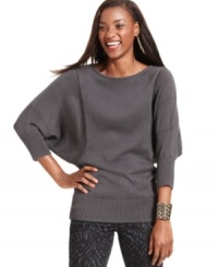 Who doesn't love a cute fall sweater? Style&co. keeps it fresh with this fab dolman-sleeve top featuring contrast knitting. Who doesn't love a cute fall sweater? Style&co. keeps it fresh with this fab dolman-sleeve top featuring contrast knitting.